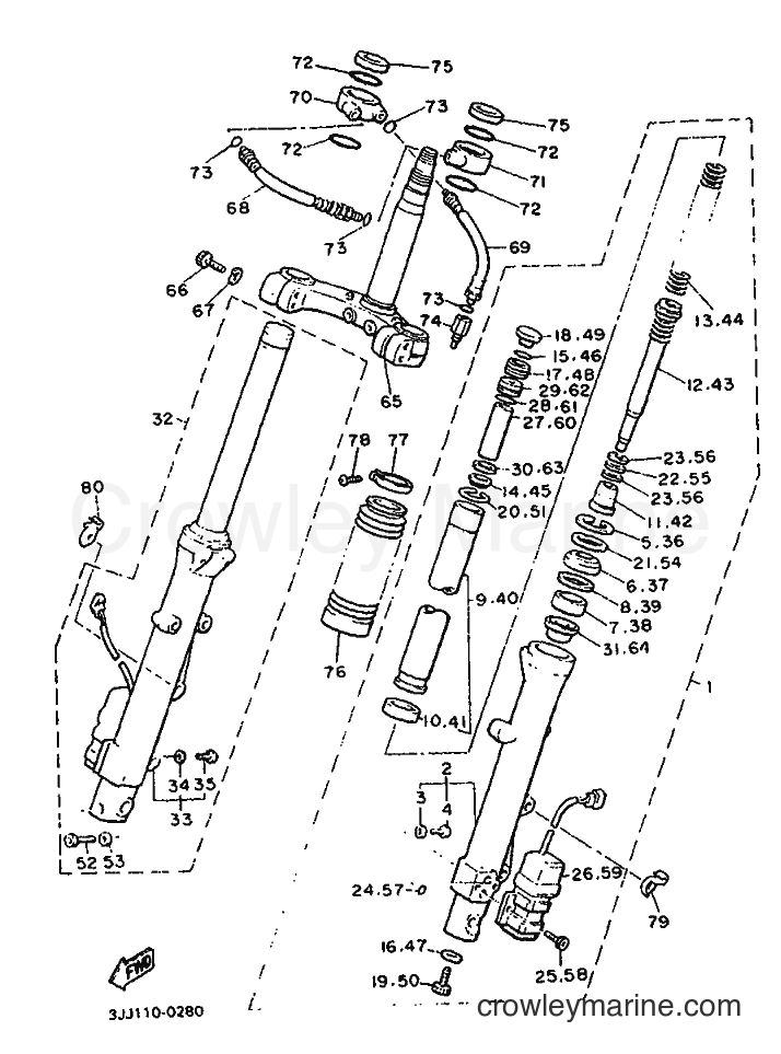 Yamaha Motors XVZ13DA (3JJ6) [010] - FRONT FORK
