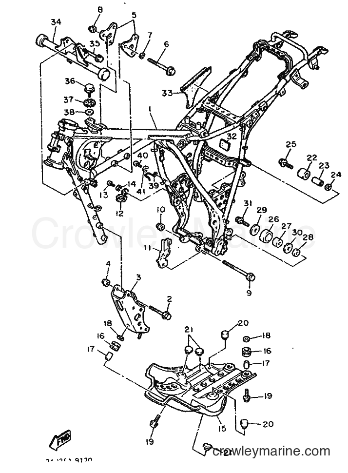 1990 Dirt Bike XT600Z - XT600Z (3AJ7) [999] - FRAME