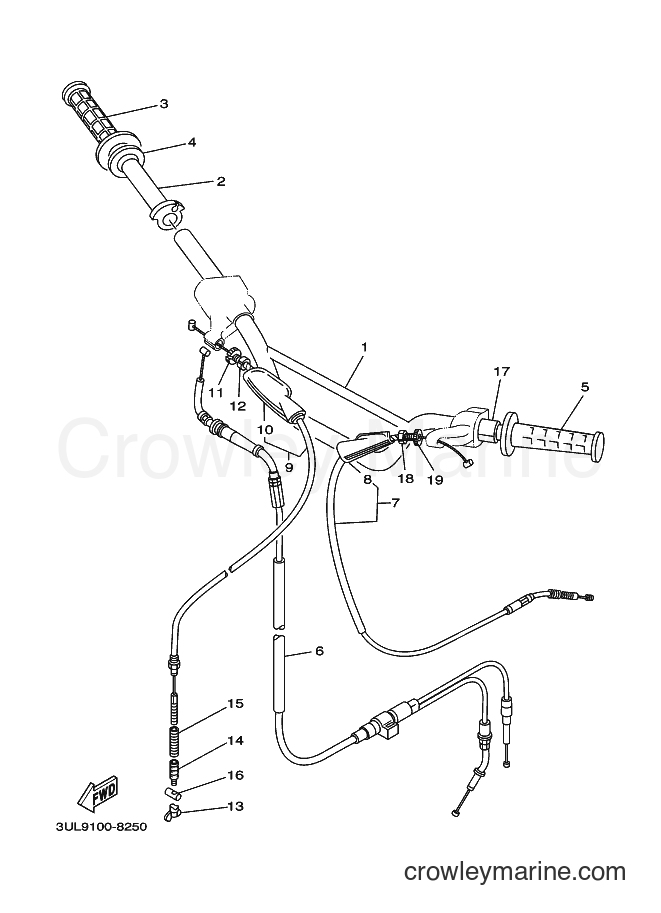 1999 Dirt Bike RT100 - RT100 (3ULA) [030] - STEERING HANDLE & CABLE