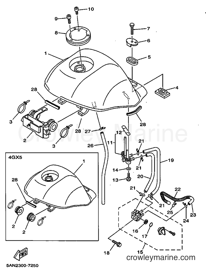 Yamaha Motors TDR125 (5AN2) [070] - FUEL TANK