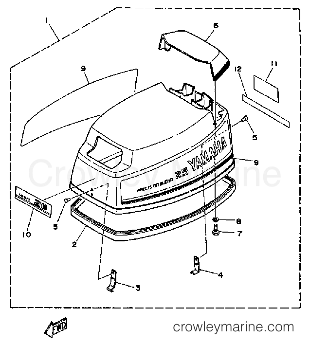 Yamaha Motors 25ELD - TOP COWLING