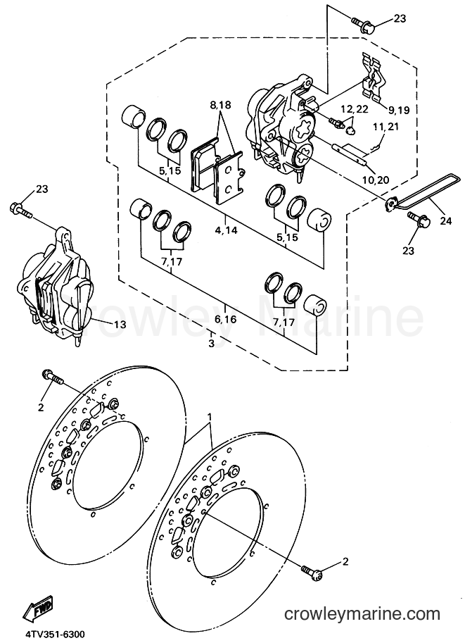 2000 Sport Bike YZF600R - YZF600R (4TV9) [100] - FRONT BRAKE CALIPER