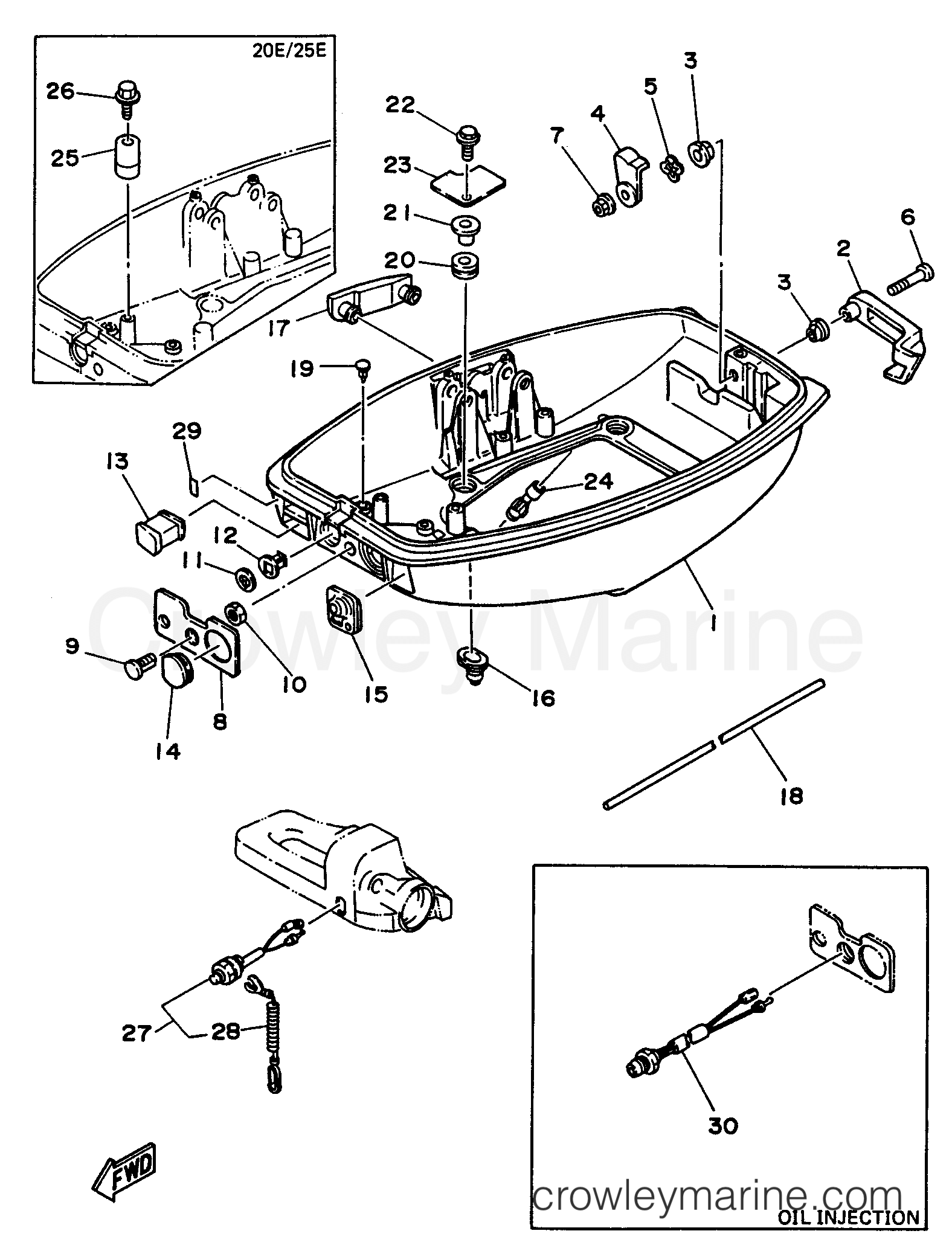 Yamaha Motors 25ELRU - BOTTOM COWLING