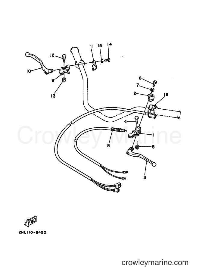 Yamaha Motors YFP350 (2TX0) [010] - HANDLE SWITCH & LEVER