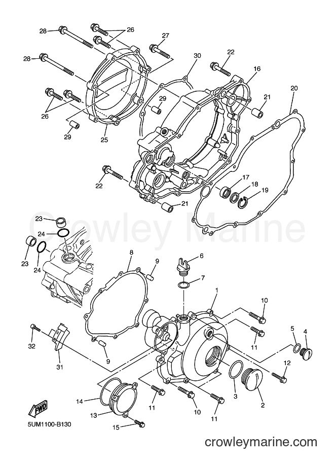 2003 Dirt Bike WR250F - WR250F (5UM2) [050] - CRANKCASE COVER 1