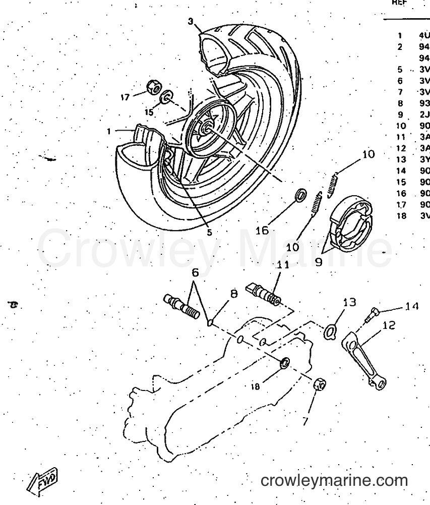 1997 Scooter CW50RSP - CW50RSP (4UR7) [999] - REAR WHEEL