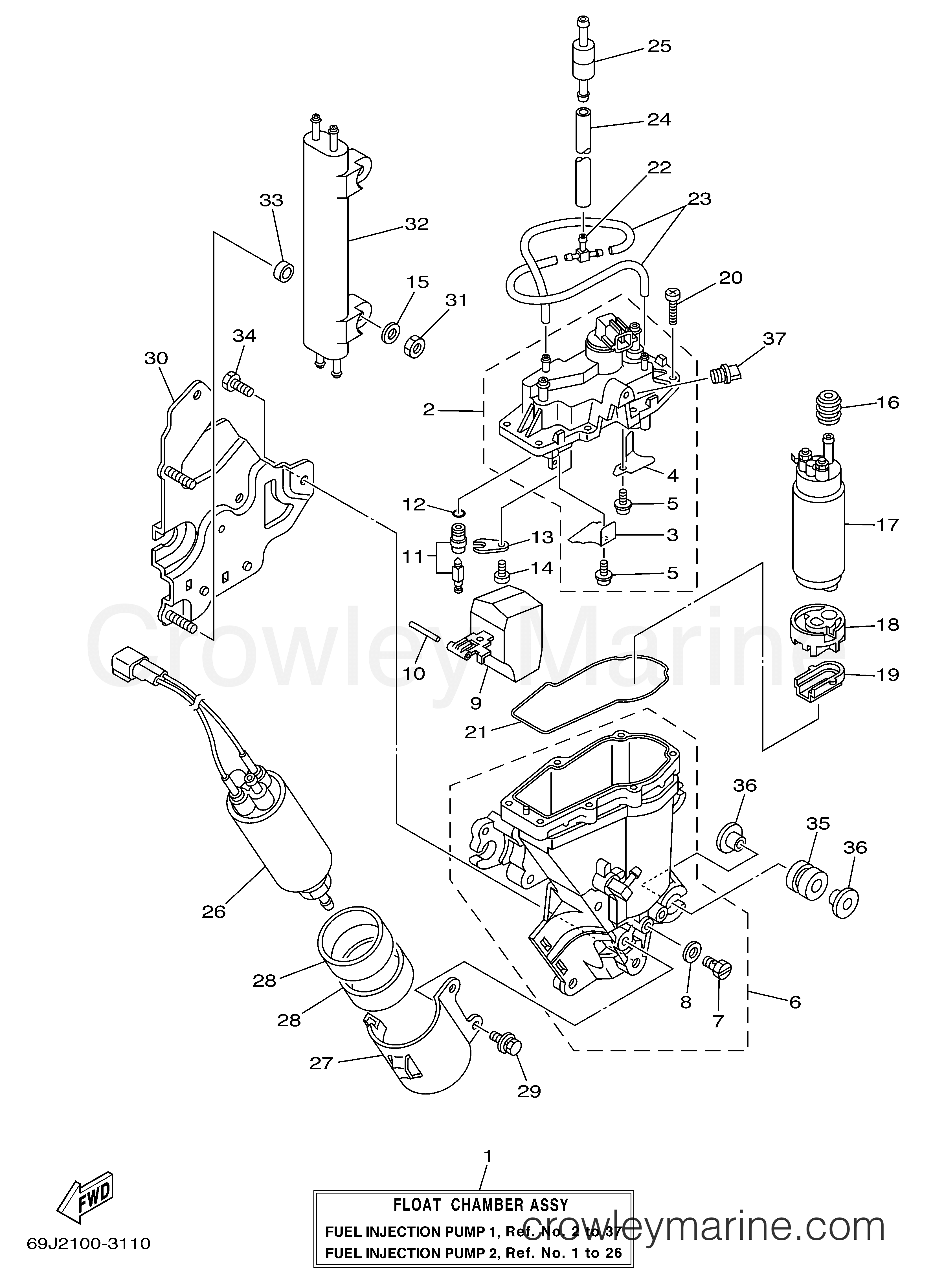 Yamaha Motors LF200TXRC - FUEL INJECTION PUMP 1