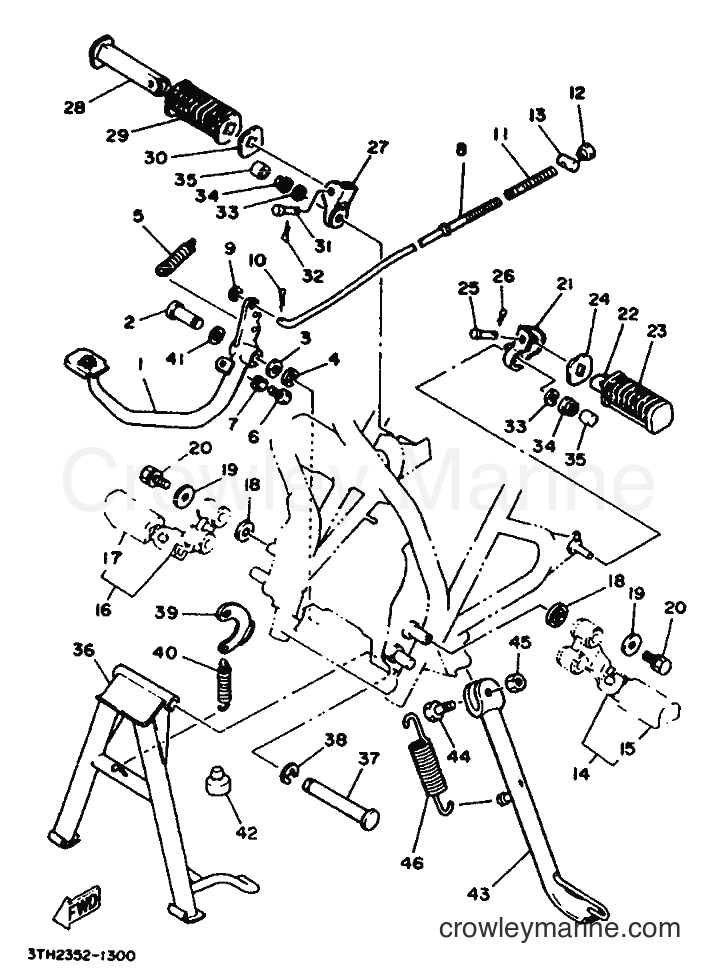 1994 Street Bike SR250 - SR250 (3TH2) [999] - CABALLETE ESTRIBERAS
