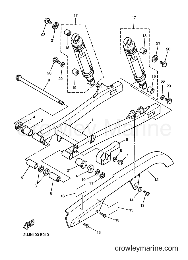 2008 Cruiser XV250 - XV250 (2UJW) [010] - REAR ARM & SUSPENSION