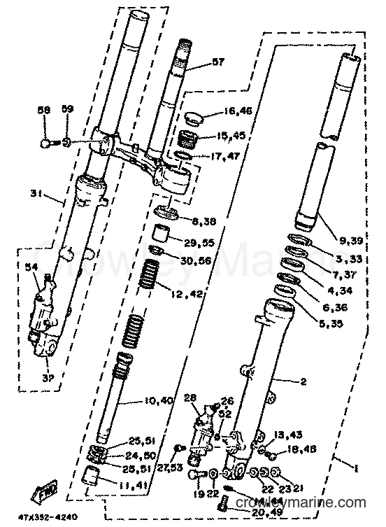 Yamaha Motors RD500LC (1GE) [999] - FRONT FORK