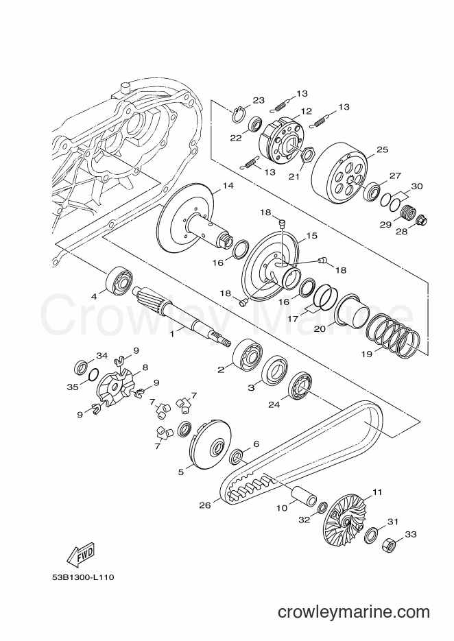 2012 Scooter HW125 - HW125 (53B1) [010] - CLUTCH