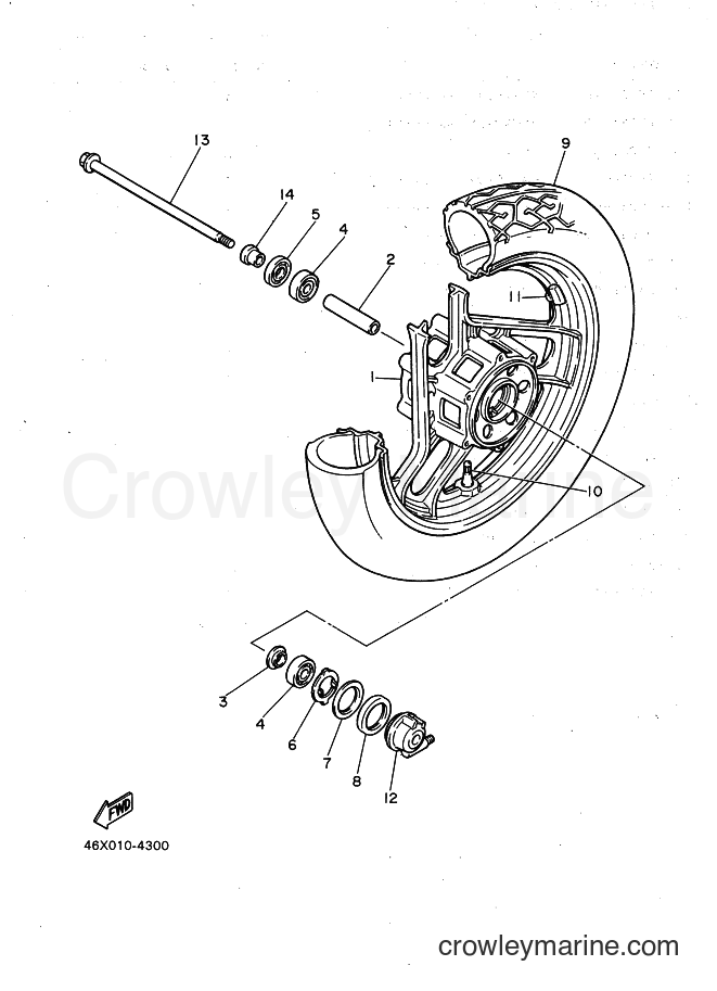 Yamaha Motors FZ600 (2XR0) [010] - FRONT WHEEL
