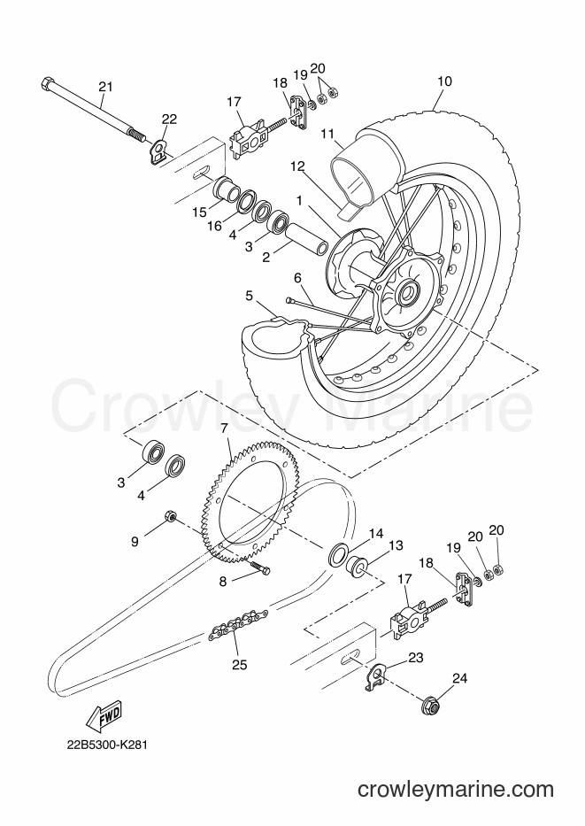 2014 Dirt Bike WR125R - WR125R (22BB) [040] - REAR WHEEL