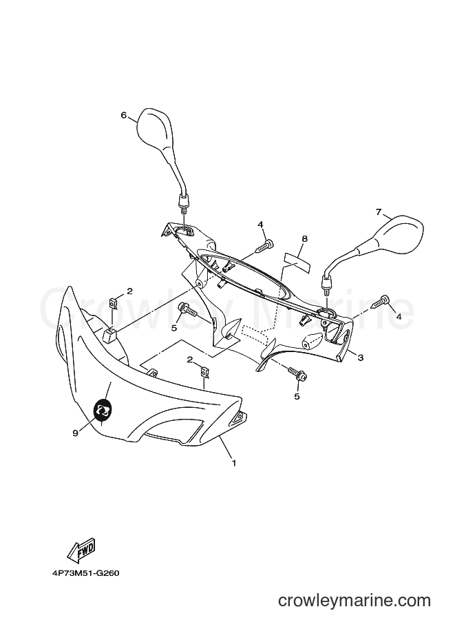 2009 Scooter XC125E - XC125E (4P75) [010] - COWLING 1