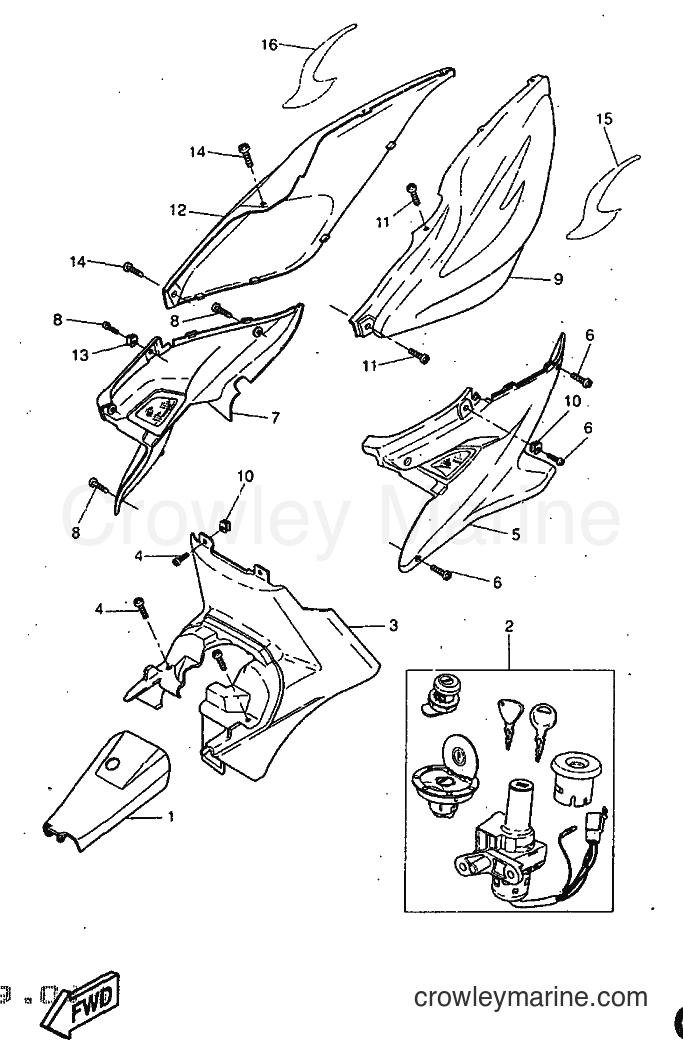 1998 Scooter YQ50 - YQ50 (5CK2) [010] - SIDE COVER