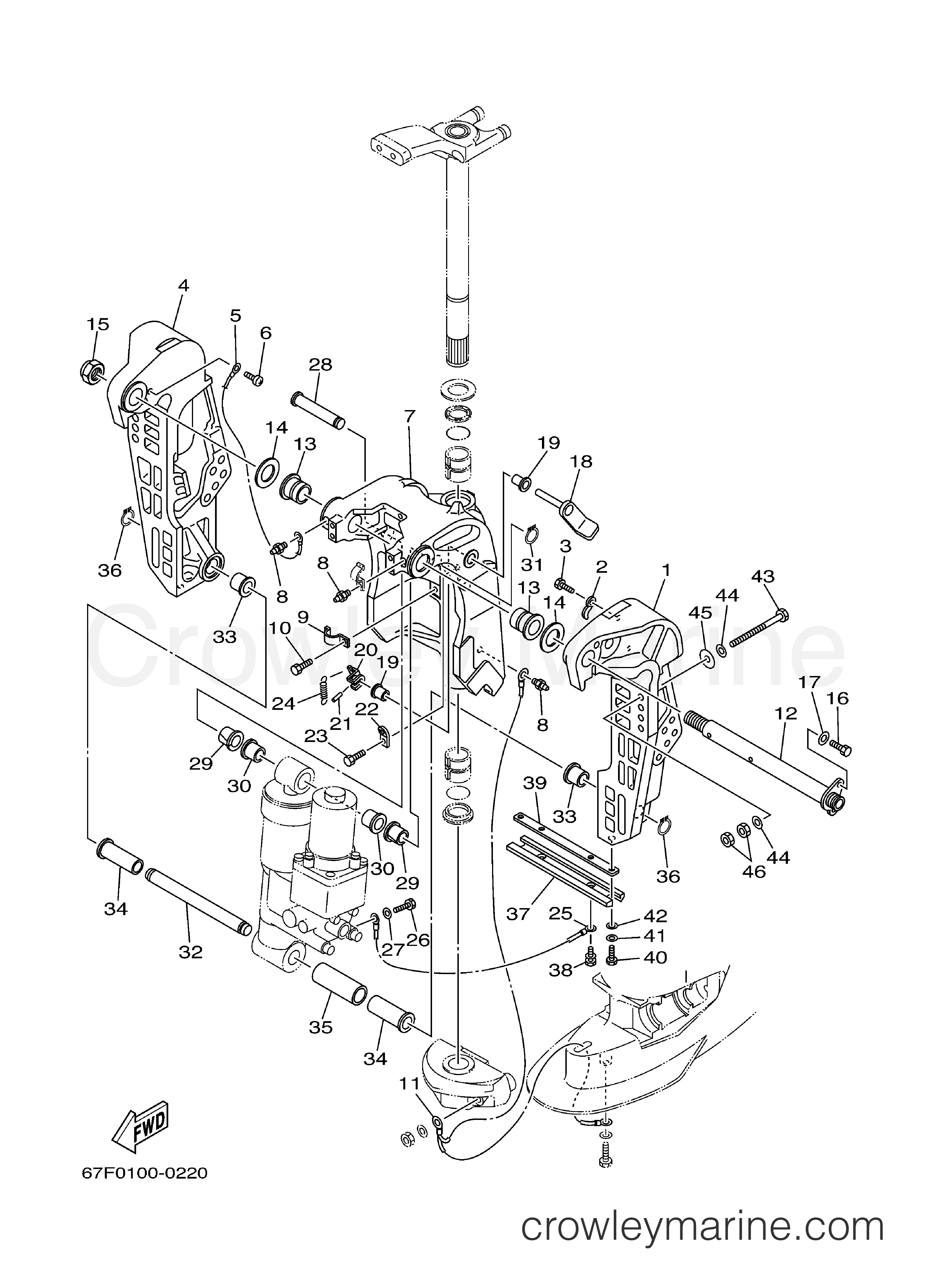 Yamaha Motors F90TJRB - BRACKET 1