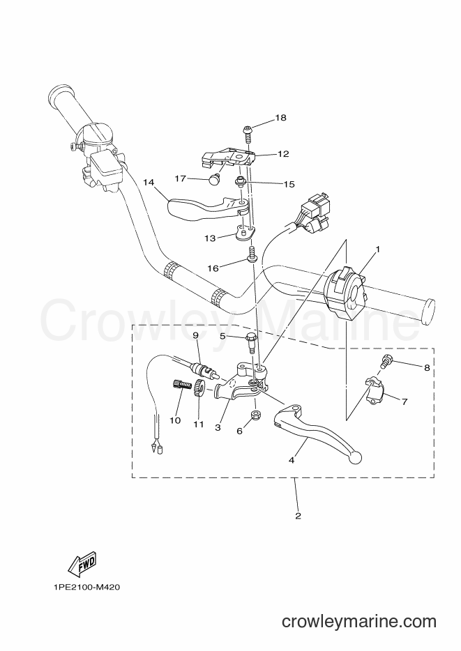 Yamaha Motors YFM700R (2LSB) [010] - HANDLE SWITCH & LEVER