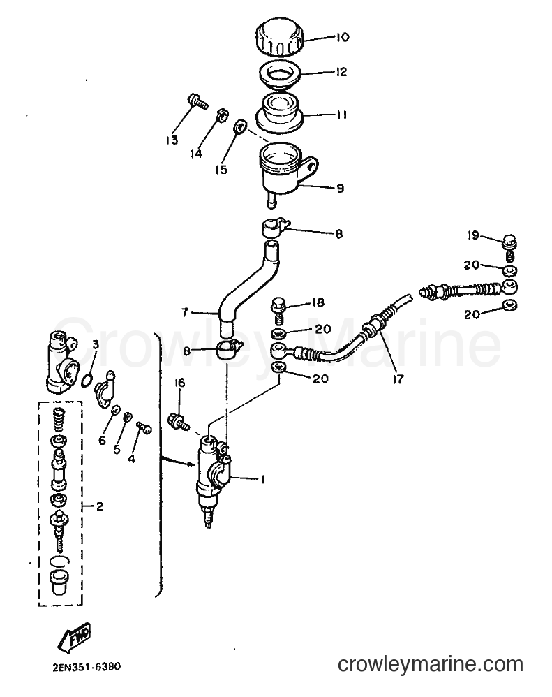 1992 Cruiser VMX1200 - VMX1200 (2EN) [999] - REAR MASTER CYLINDER