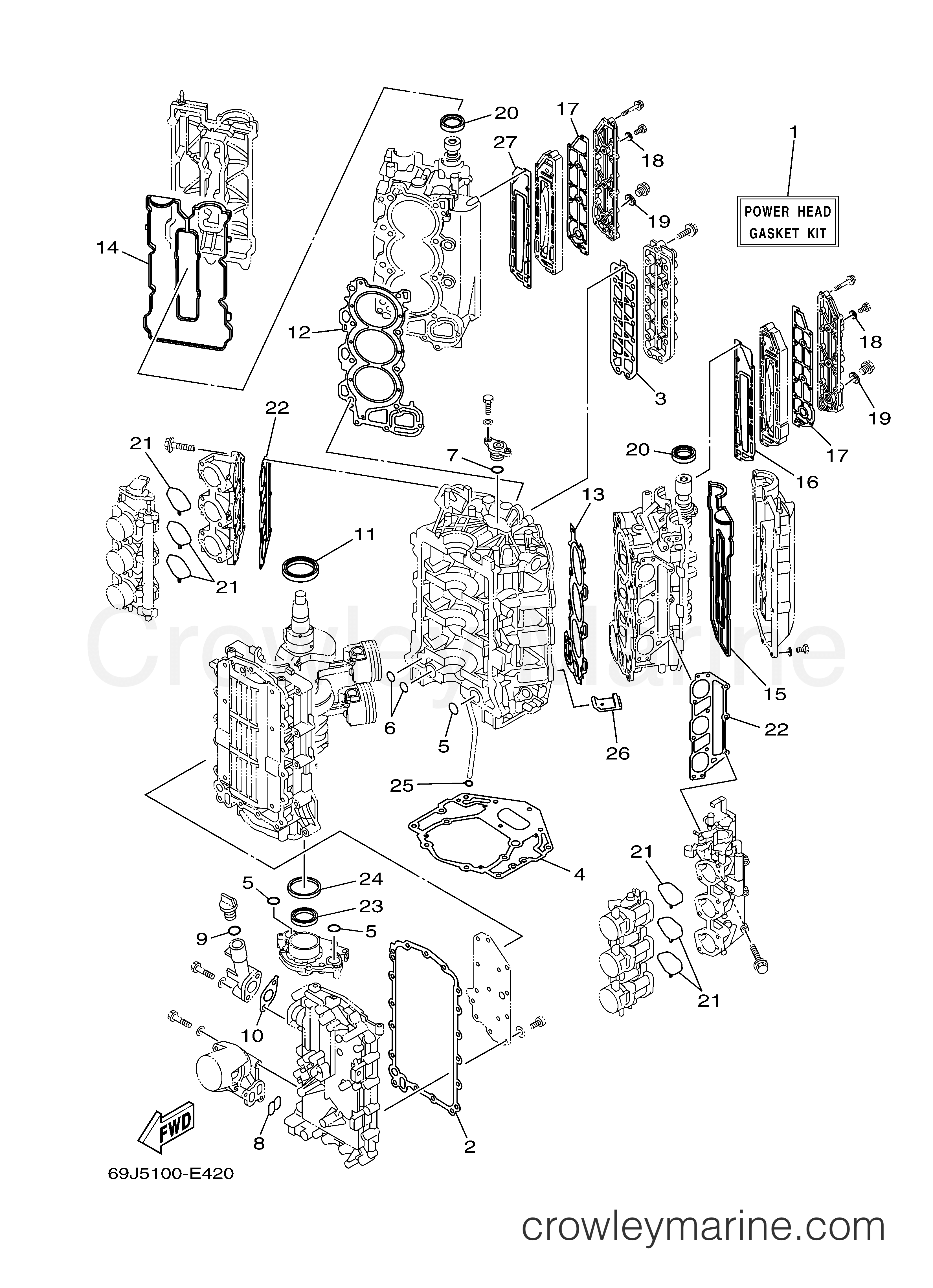 REPAIR KIT 1 - 2008 Outboard 200hp F200TXR | Crowley Marine