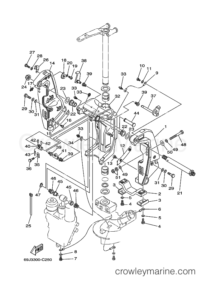 Yamaha Motors F225AET (69J3) [040] - BRACKET 1