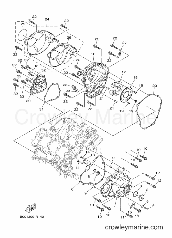 Yamaha Motors XSR900 (B90C) [010] - CRANKCASE COVER 1
