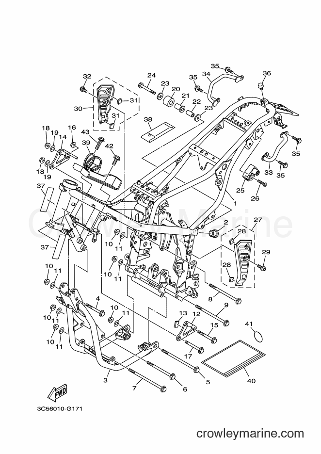 2010 Dirt Bike XT250 - XT250 (3C5M) [010] - FRAME
