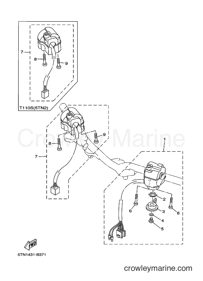 Yamaha Motors L-110ED (5TN1) [010] - HANDLE SWITCH & LEVER