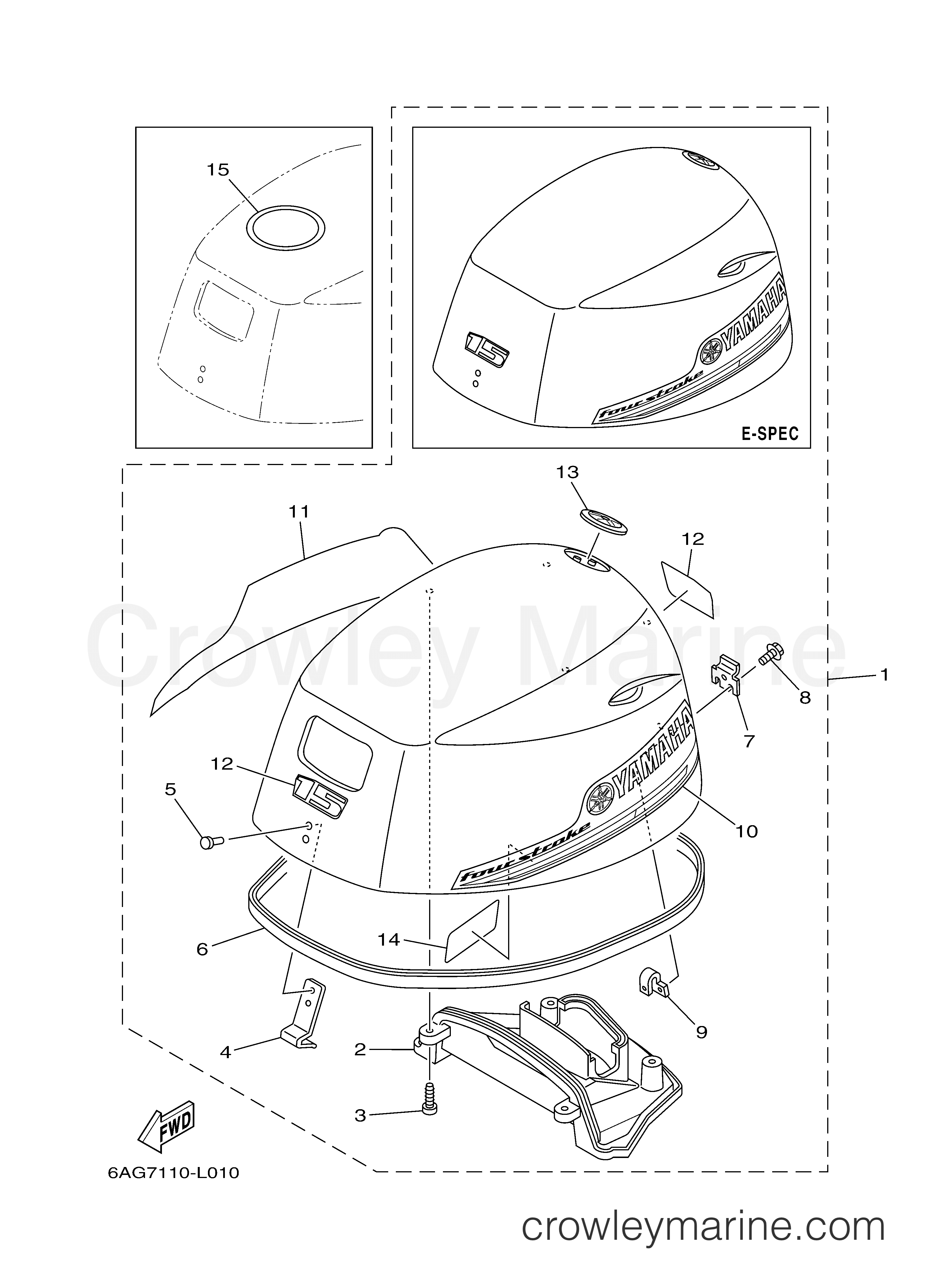 Yamaha Motors F15LPHA - TOP COWLING