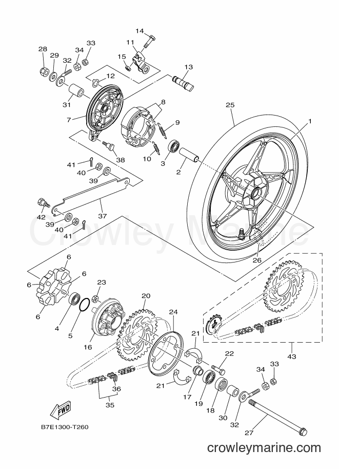 2018 Scooter T115FL-5C - T115FL-5C (B7E1) [010] - REAR WHEEL
