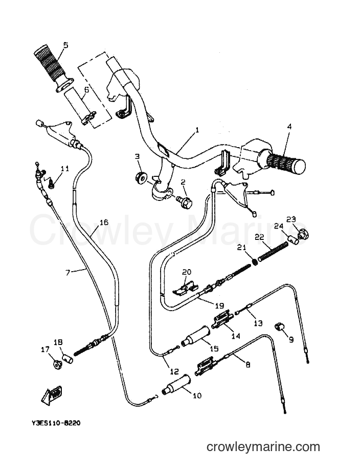 Yamaha Motors CW50 (3ES2) [010] - STEERING HANDLE & CABLE