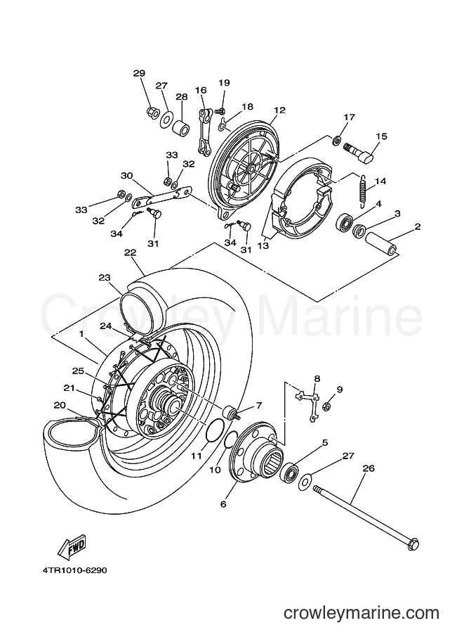 Yamaha Motors XVS650 (4XP2) [02A] - REAR WHEEL