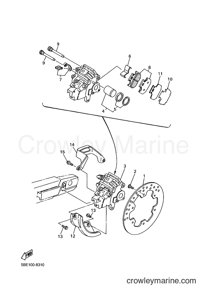 1998 Dirt Bike WR400F - WR400F (5BF2) [020] - REAR BRAKE CALIPER