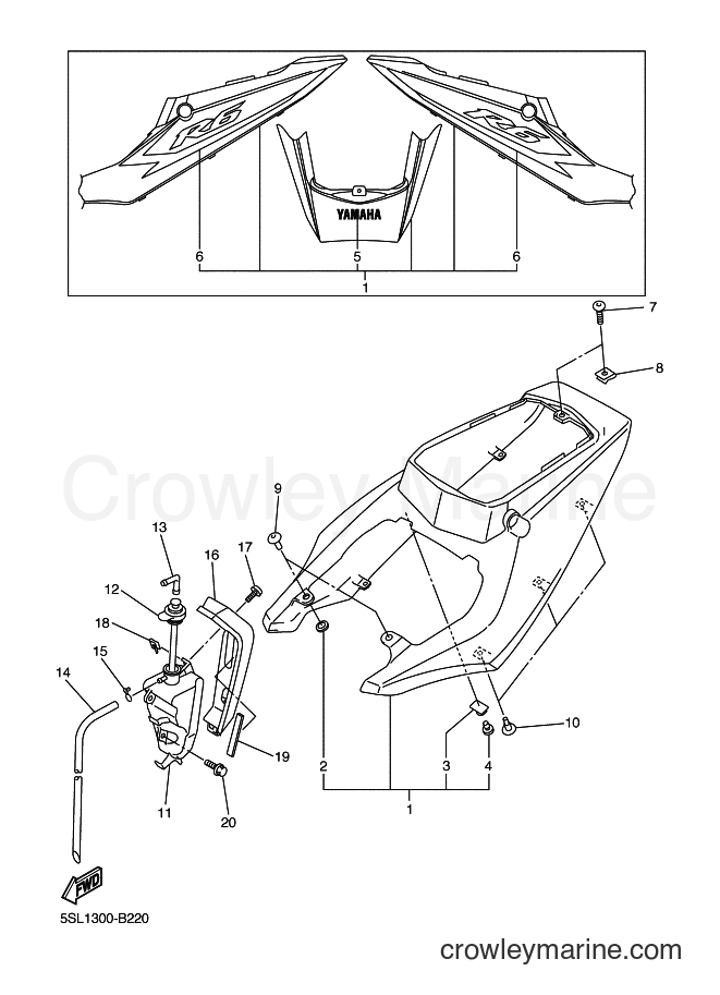 Yamaha Motors YZF-R6 (5SL1) [020] - SIDE COVER
