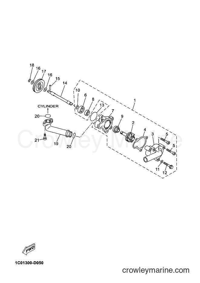2007 Scooter YP250R - YP250R (1C04) [030] - WATER PUMP