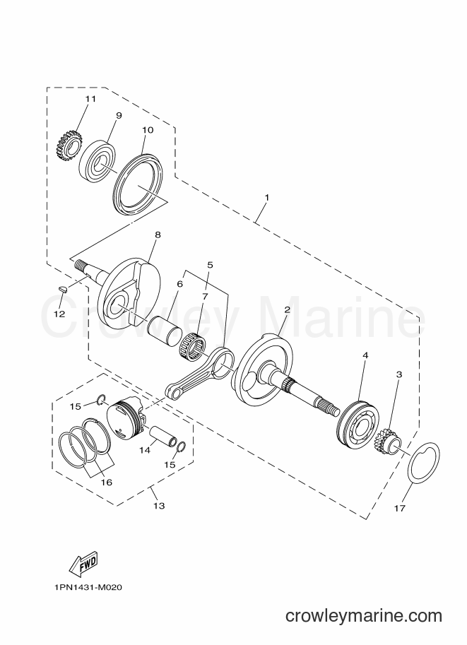 2013 Scooter AL125FC - AL125FC (1PN2) [010] - CRANKSHAFT & PISTON