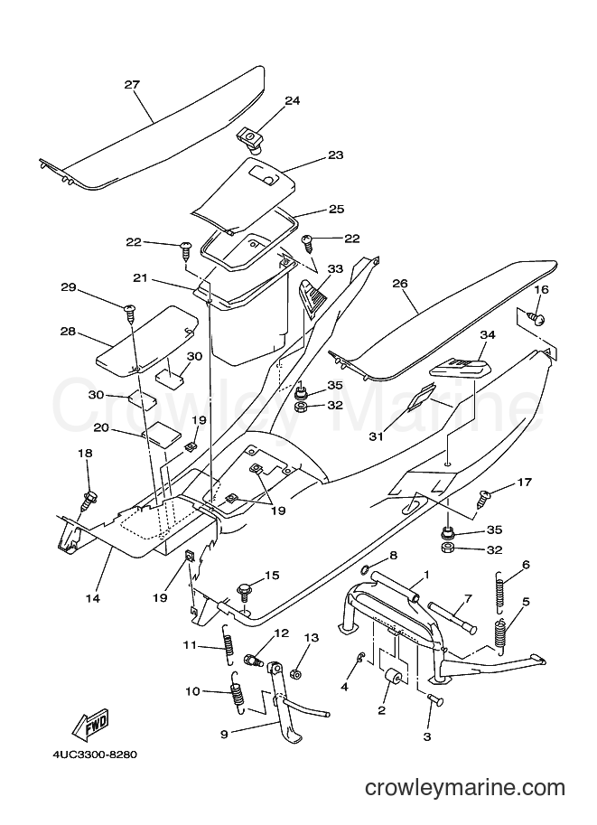 1998 Scooter YP250D - YP250D (5DF1) [080] - STAND & FOOTREST