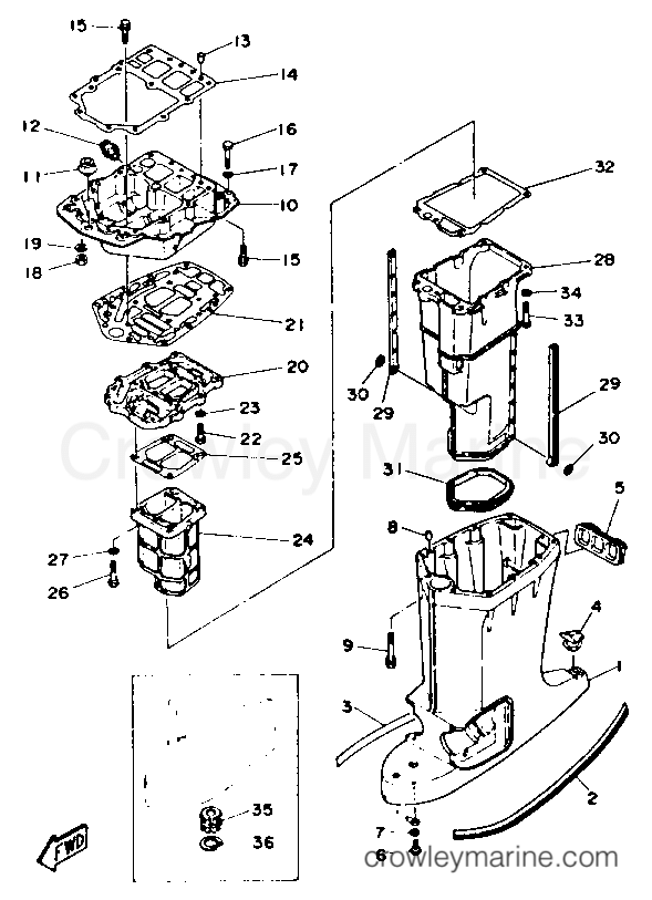 Yamaha Motors L200TXRR - UPPER CASING