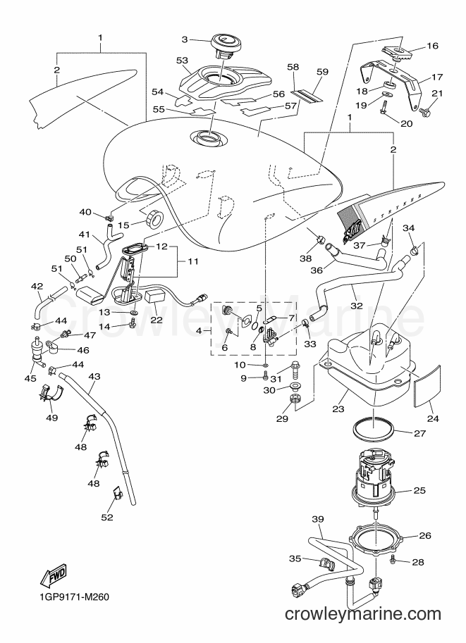 2013 Cruiser XVS1300CU - XVS1300CU (27D9) [010] - FUEL TANK