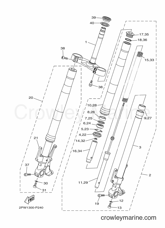 Yamaha Motors XP500 (2PW4) [010] - FRONT FORK