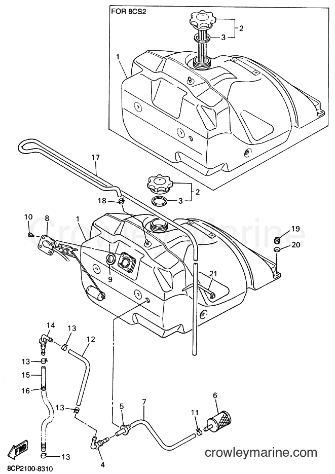 1998 Snowmobile VX600LT - VX600LT (8CS2) [020] - FUEL TANK