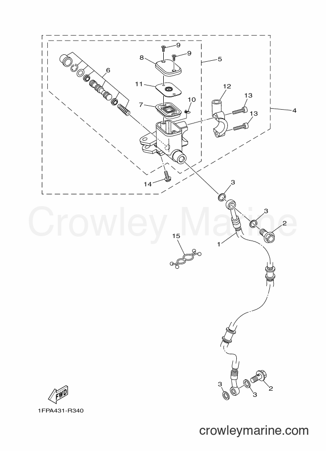 Yamaha Motors T115FLSE (1FPA) [010] - FRONT MASTER CYLINDER
