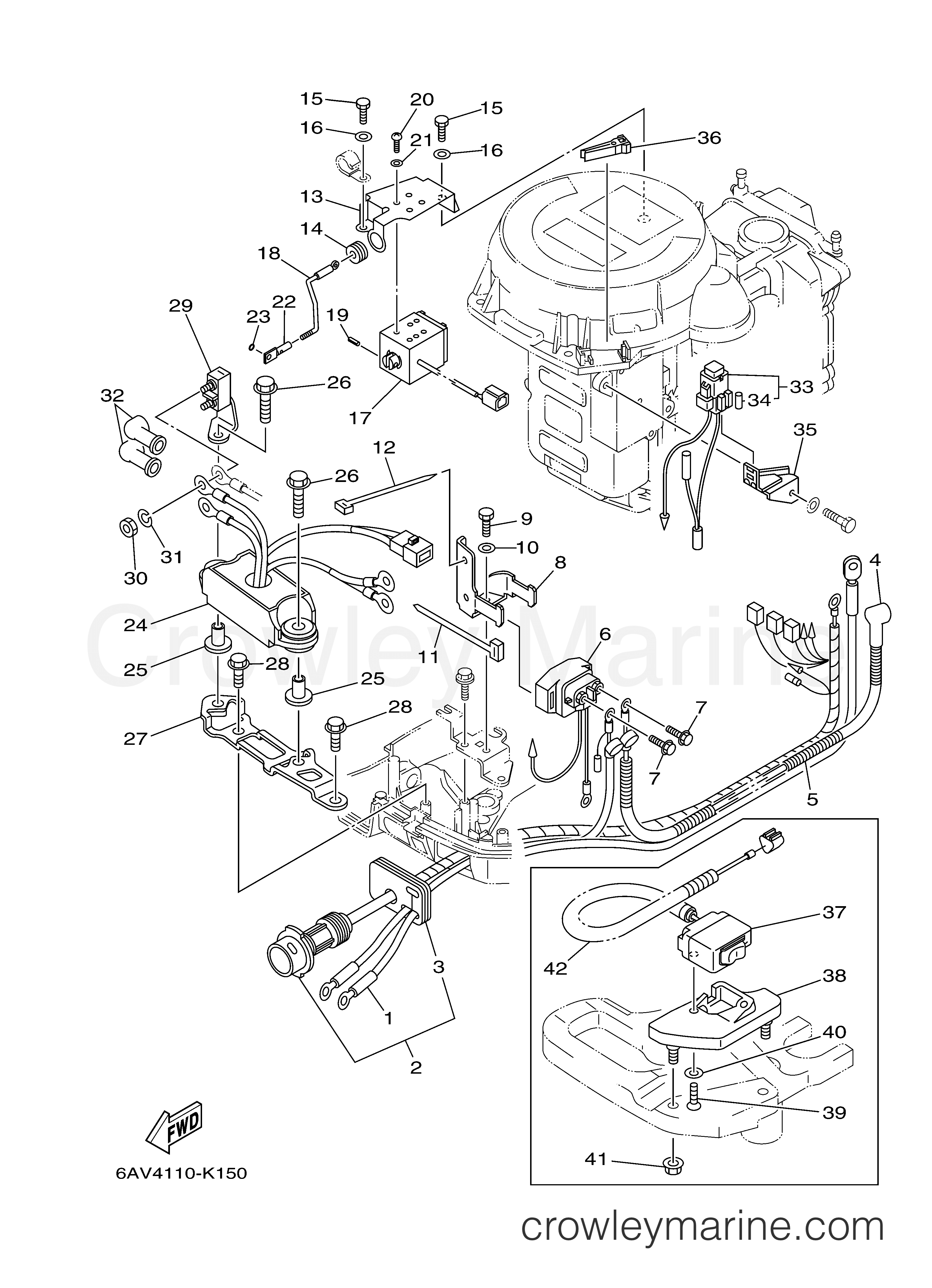 ELECTRICAL 3 2010 Yamaha Outboard 9.9hp T9.9GPXR Crowley Marine