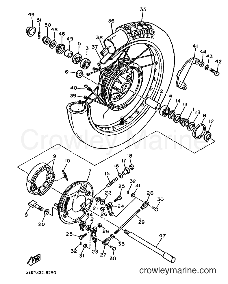 Yamaha Motors SR500 (3EB1) [999] - FRONT WHEEL