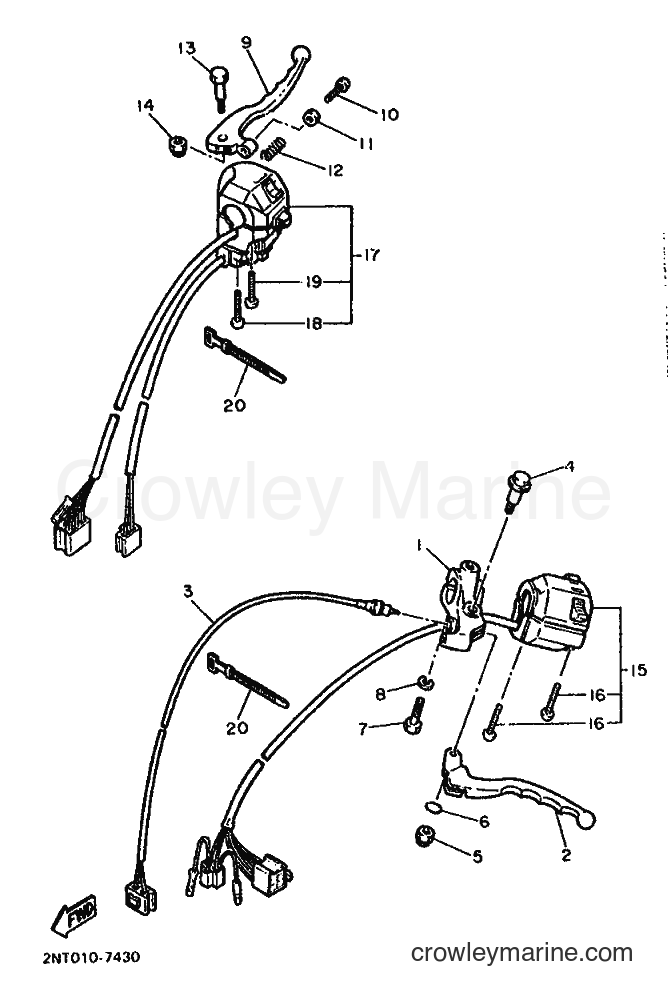 1988 Cruiser XV535 - XV535 (2YL) [99A] - HANDLE SWITCH & LEVER