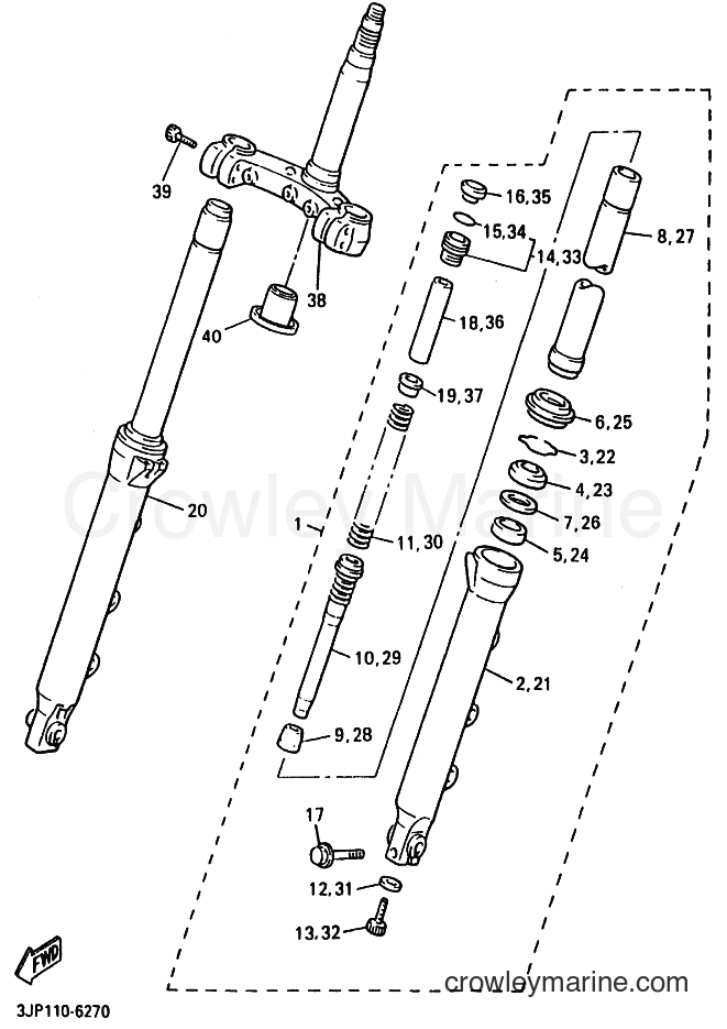 Yamaha Motors VMX12 (3LRA) [999] - FRONT FORK
