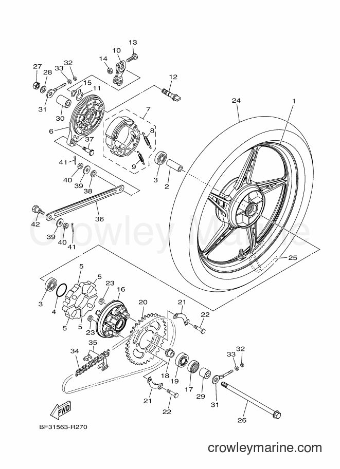 2016 Scooter T115C-5 - T115C-5 (BP41) [010] - REAR WHEEL