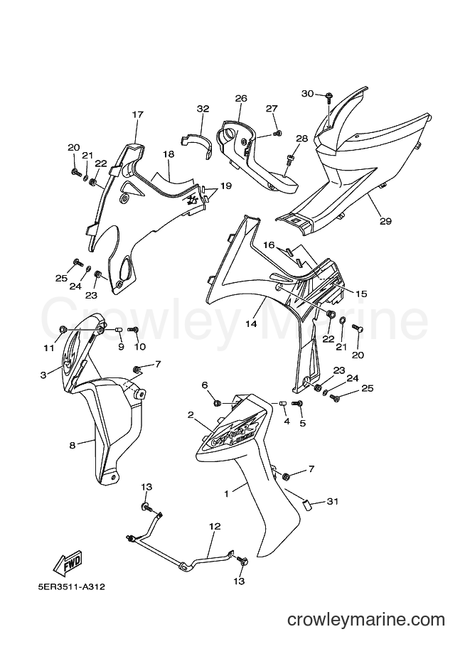 2002 Scooter T105SE - T105SE (5ER3) [010] - LEG SHIELD