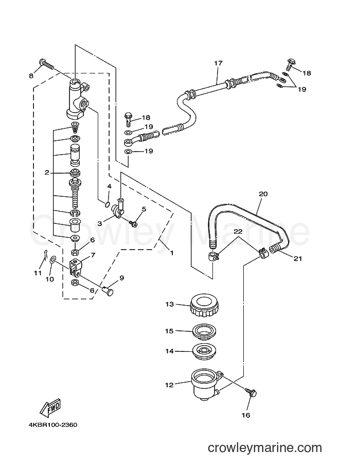 2002 ATV YFM350FW-X - YFM350FW-X (4KBS) [010] - REAR MASTER CYLINDER