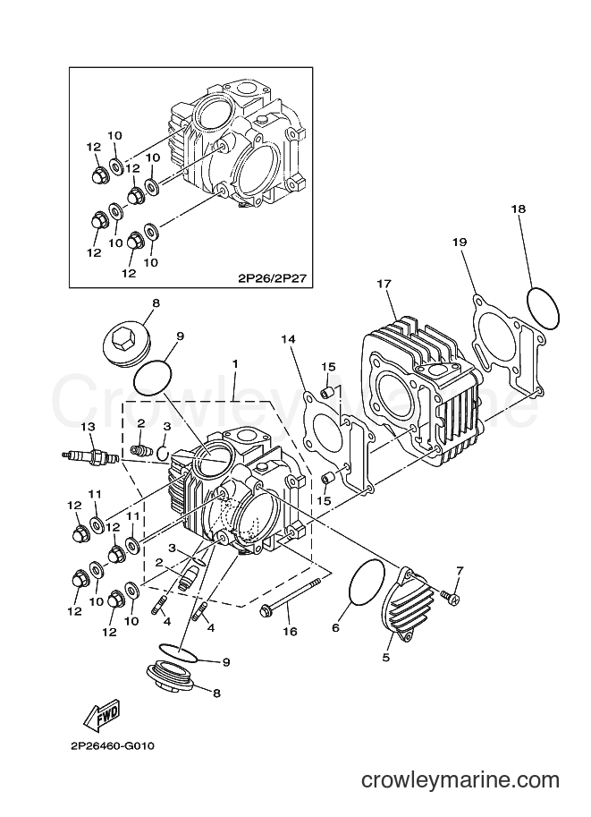 2008 Scooter T110SEC - T110SEC (2P27) [010] - CYLINDER HEAD