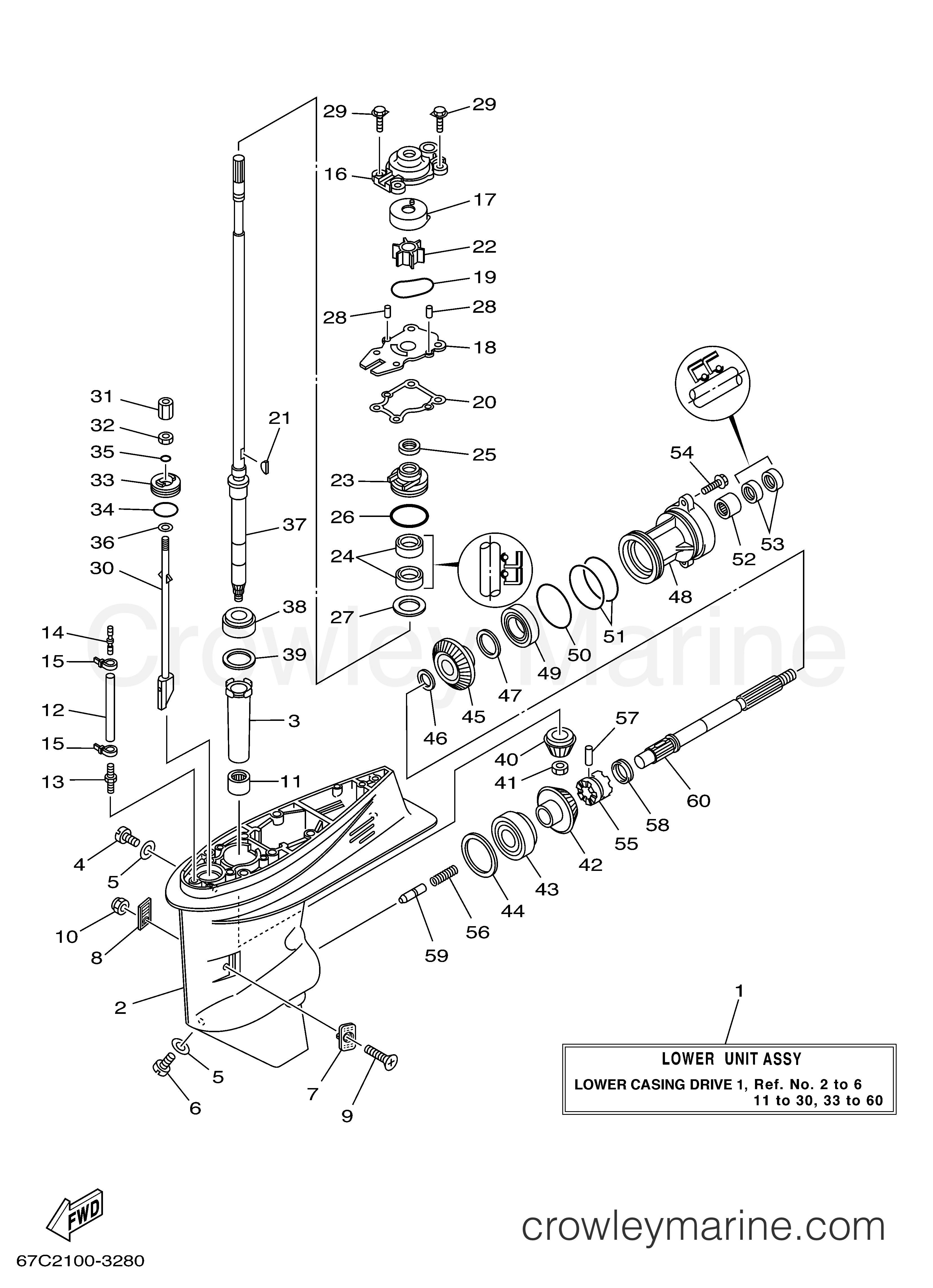 Yamaha Motors F40EJRC - LOWER CASING DRIVE 1